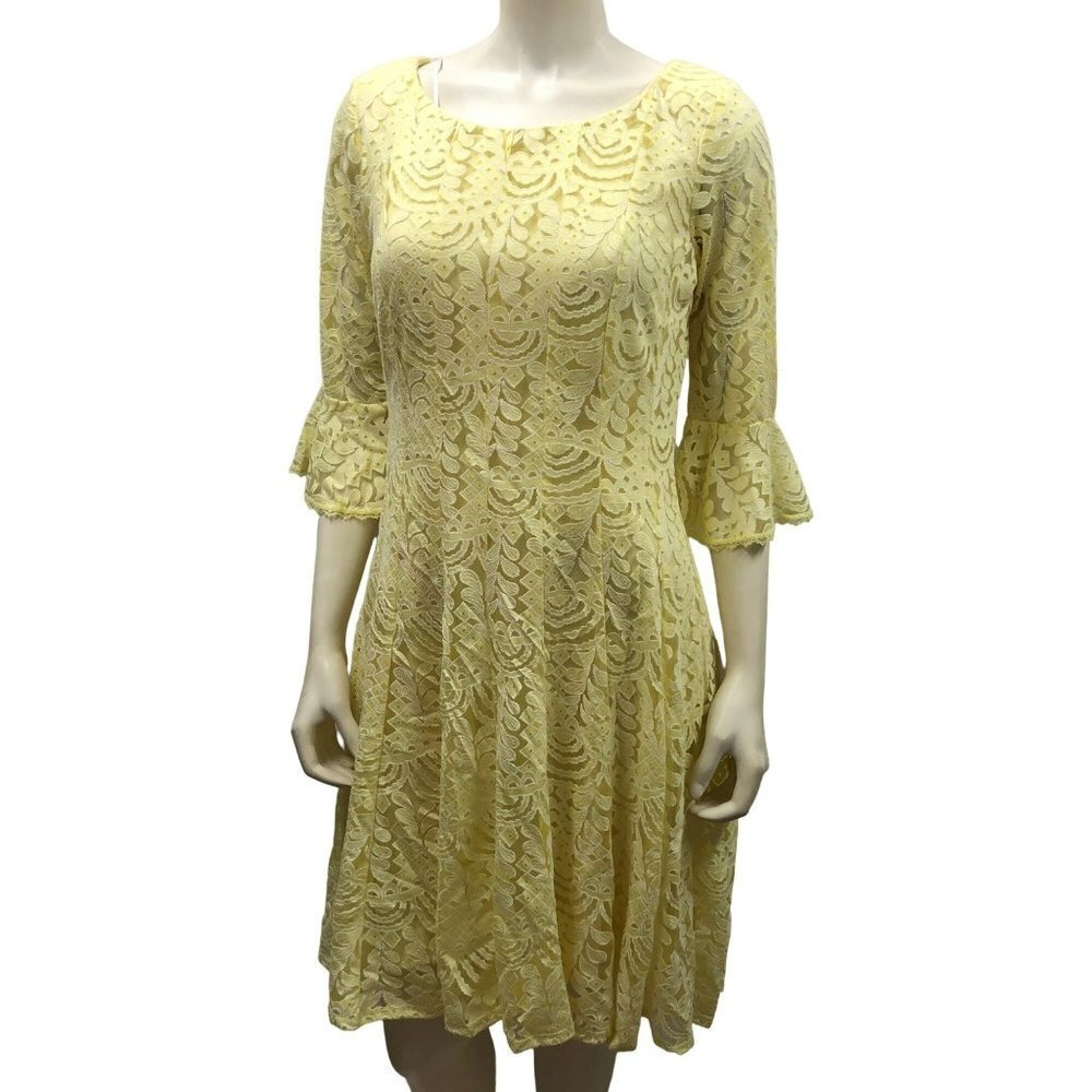 RABBIT RABBIT RABBIT 3/4 BELL‎ SLEEVE LACE DRESS SIZE 10 NEW WITH TAG